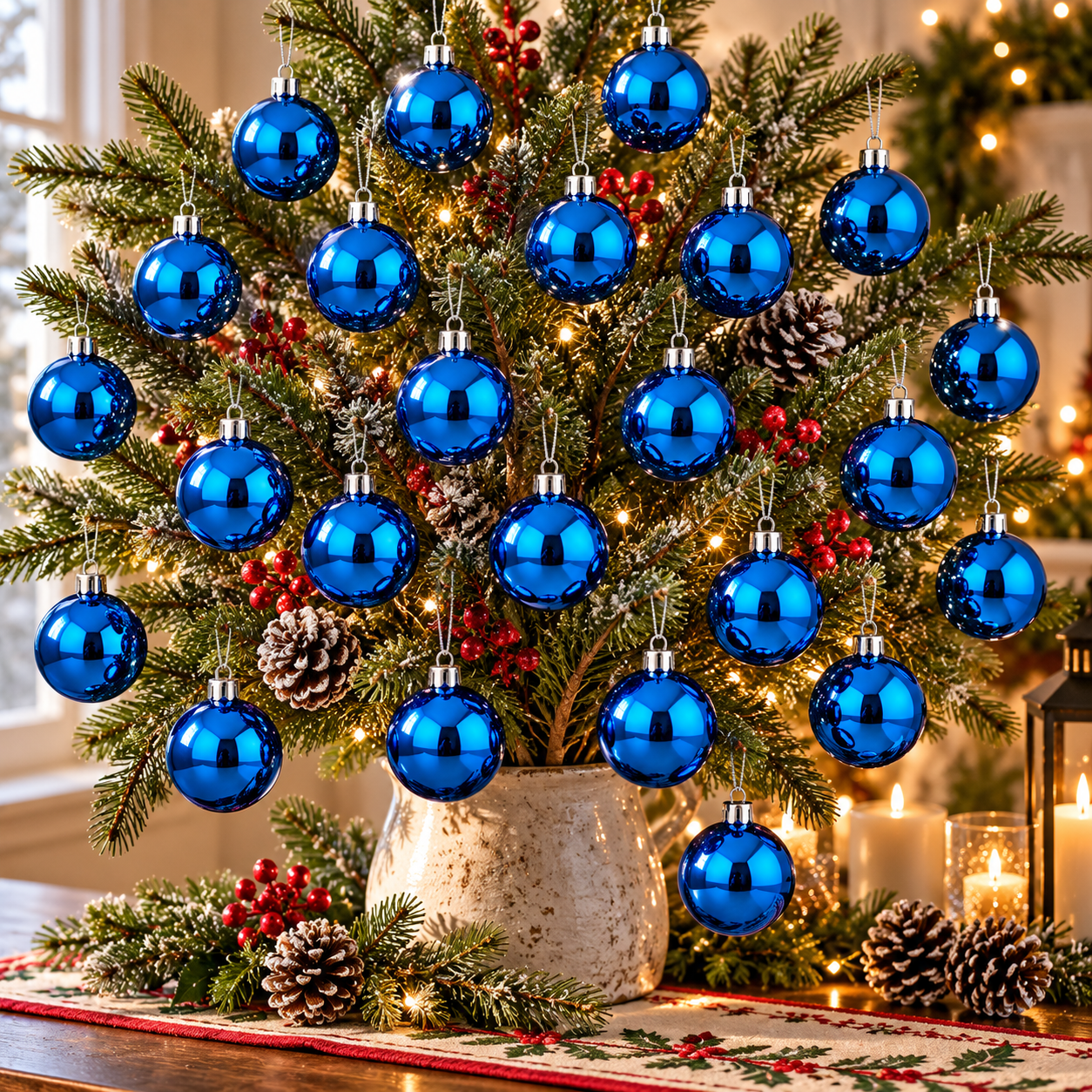 This Set Of Balls Of Christmas From The Brand Krist+ Is Ideal For Decorate Your Tree With A Touch Of Blue Vibrant